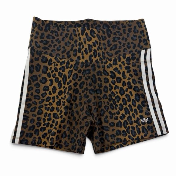 adidas Pants - Adidas Originals Booty Biker Shorts Women’s Large 3 Stripe Animal Leopard NWT